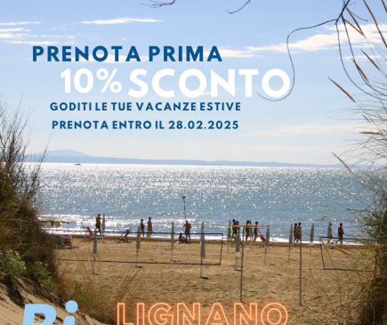 Summer holiday offer: 10% discount in Lignano Sabbiadoro.